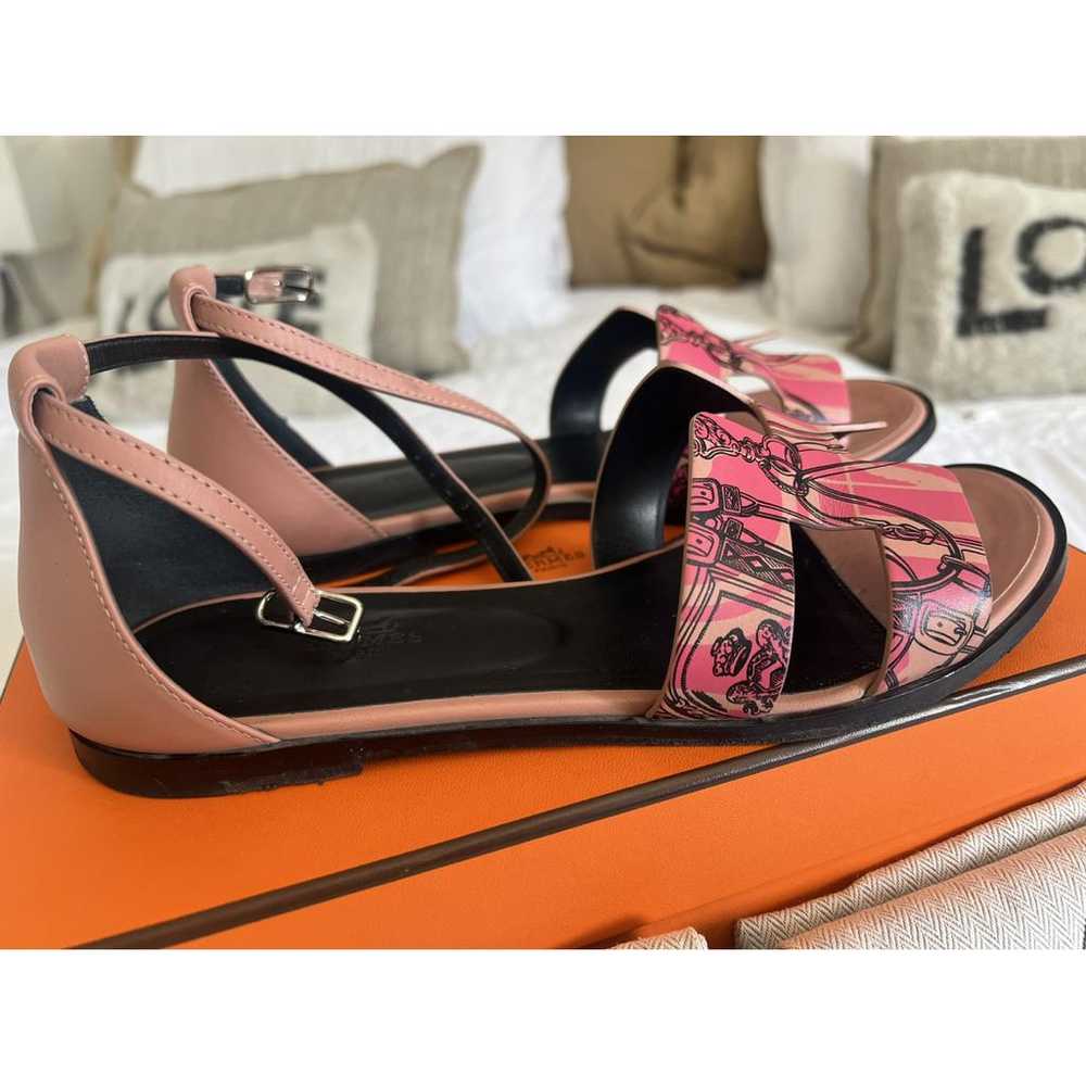 Hermès Santorini leather sandals - image 4