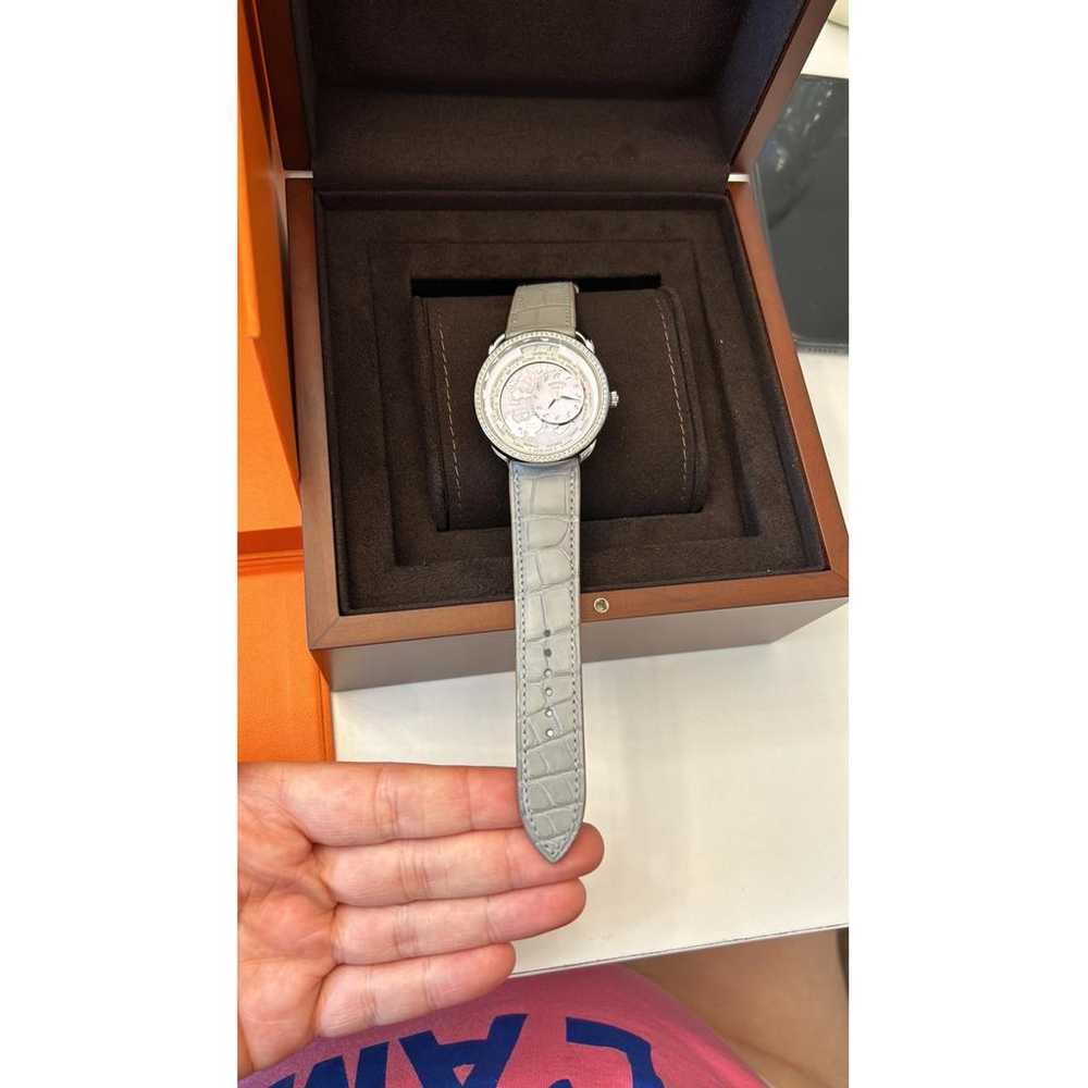 Hermès Arceau platinum watch - image 3