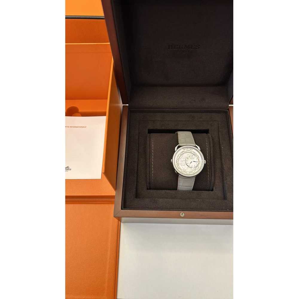 Hermès Arceau platinum watch - image 5