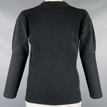 Issey Miyake Black Polyester Pleated Pullover - image 1