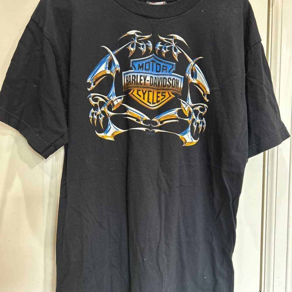 ONE Harley Davidson biker men large graphic T-shi… - image 8