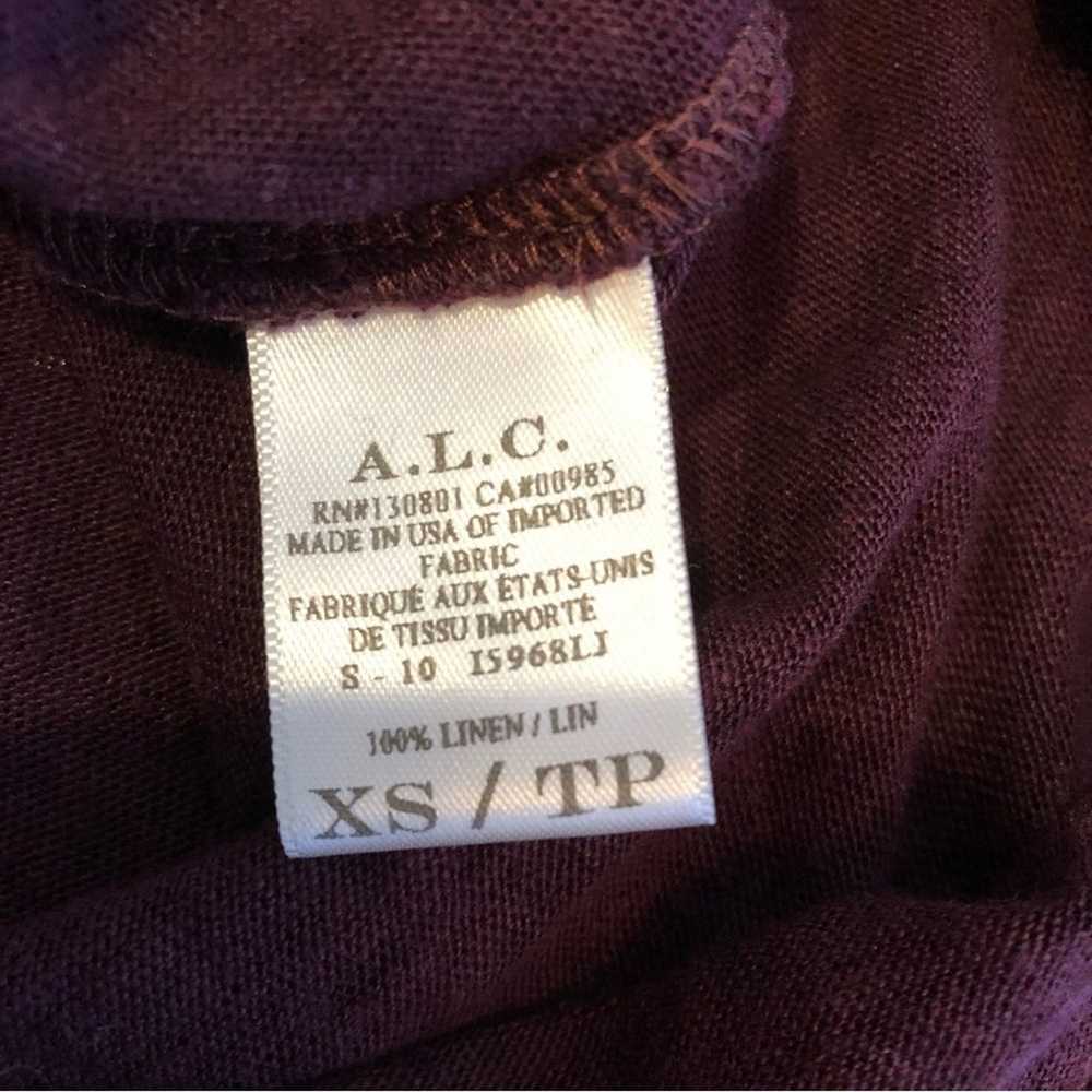 A.L.C. maroon linen cutout back long sleeve top s… - image 11