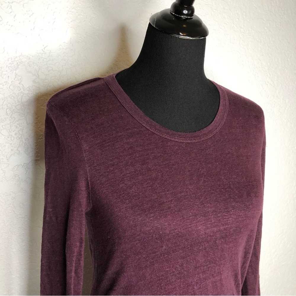 A.L.C. maroon linen cutout back long sleeve top s… - image 4