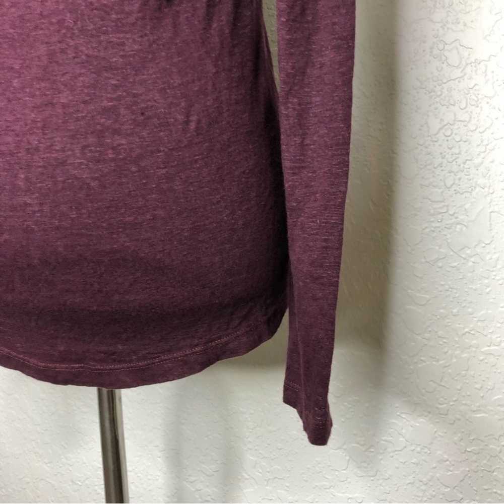 A.L.C. maroon linen cutout back long sleeve top s… - image 7