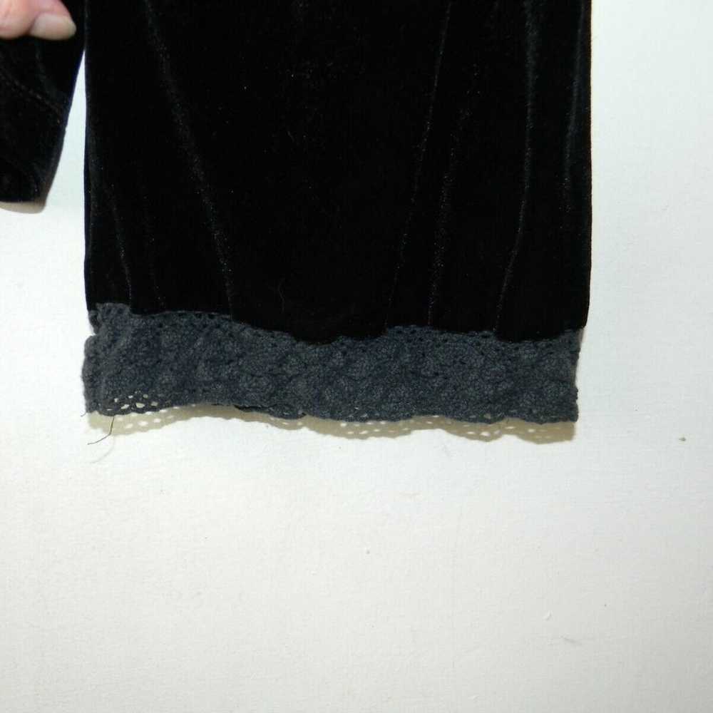 Vintage 90s Black Velvet Bell Sleeve Goth Gypsy S… - image 6