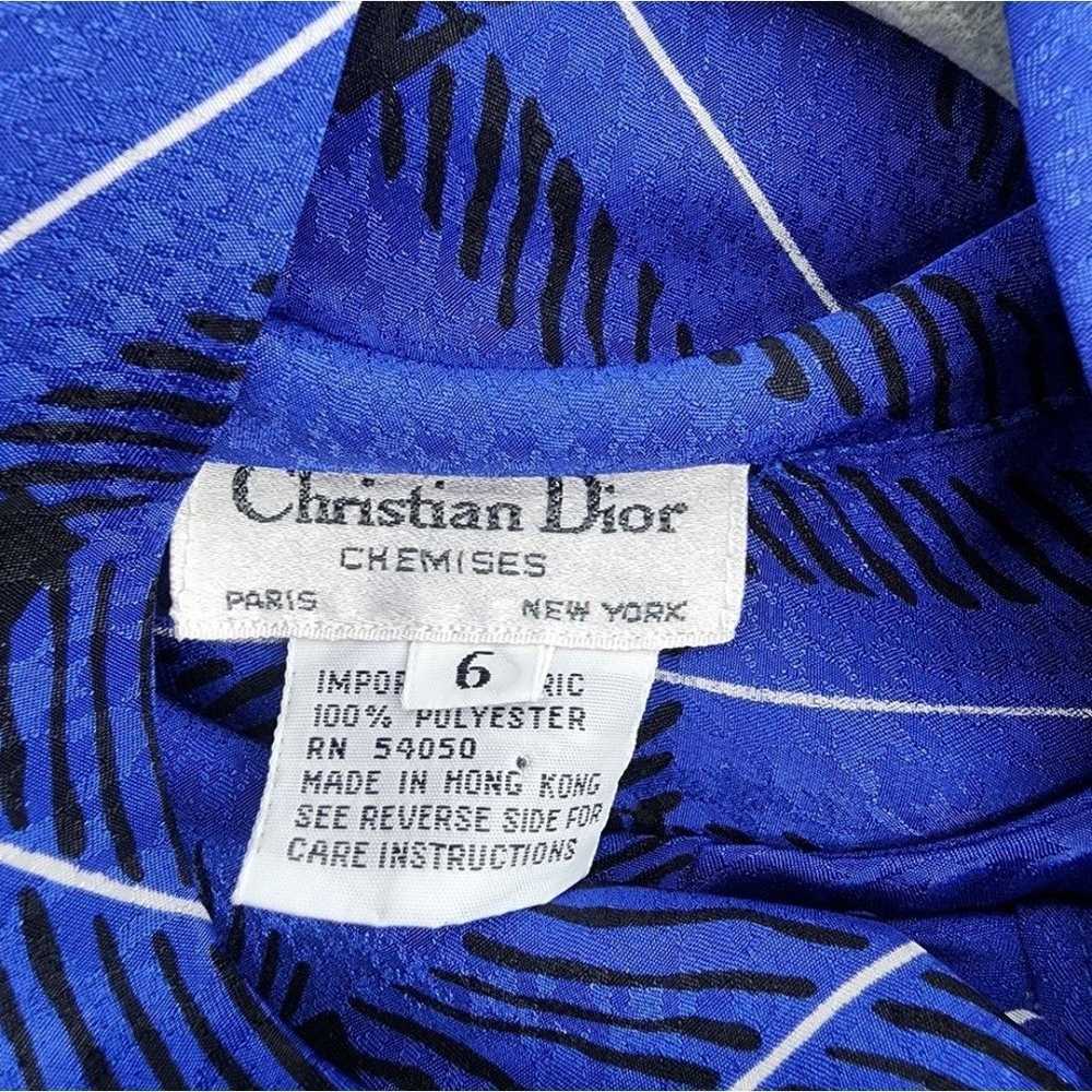 Vintage Christian Dior Chemise Blue Black Plaid T… - image 8