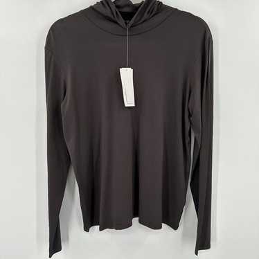 NWT Eileen Fisher Brown Silk Stretch Long Sleeve … - image 1