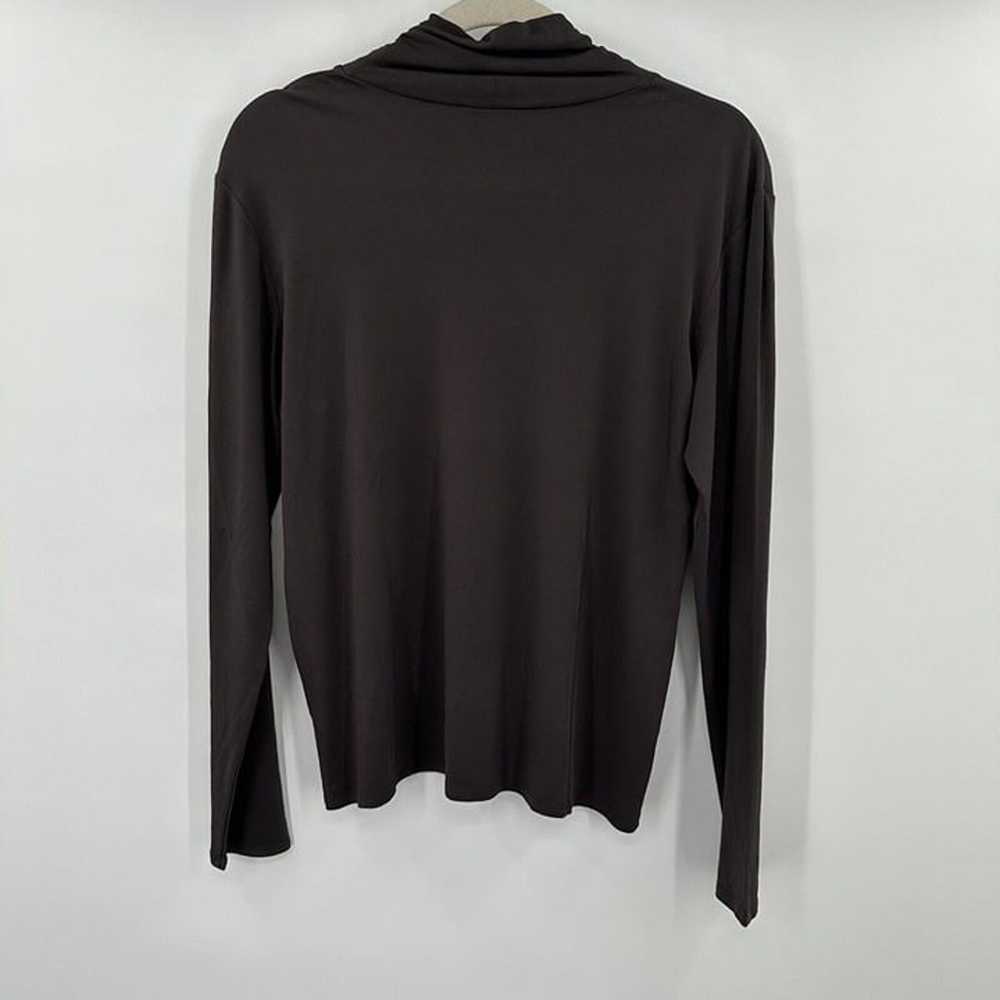 NWT Eileen Fisher Brown Silk Stretch Long Sleeve … - image 2