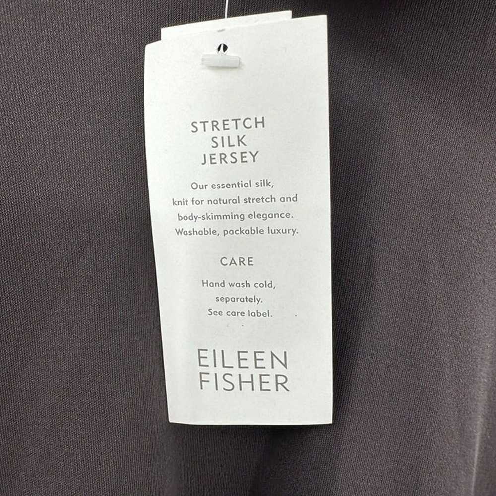 NWT Eileen Fisher Brown Silk Stretch Long Sleeve … - image 3