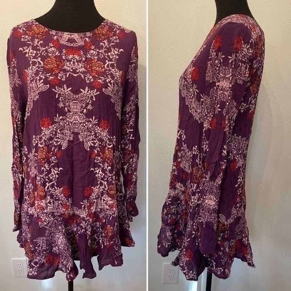 Free People Purple Floral Dress with Low Back - image 3