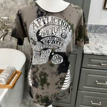 Discontinued Affliction Camo Slashed top