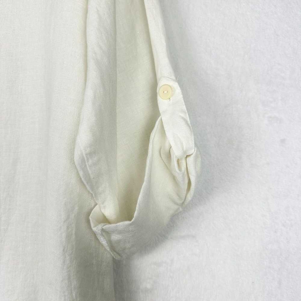 Flax Linen Button Front Long Sleeve Tunic Size La… - image 3