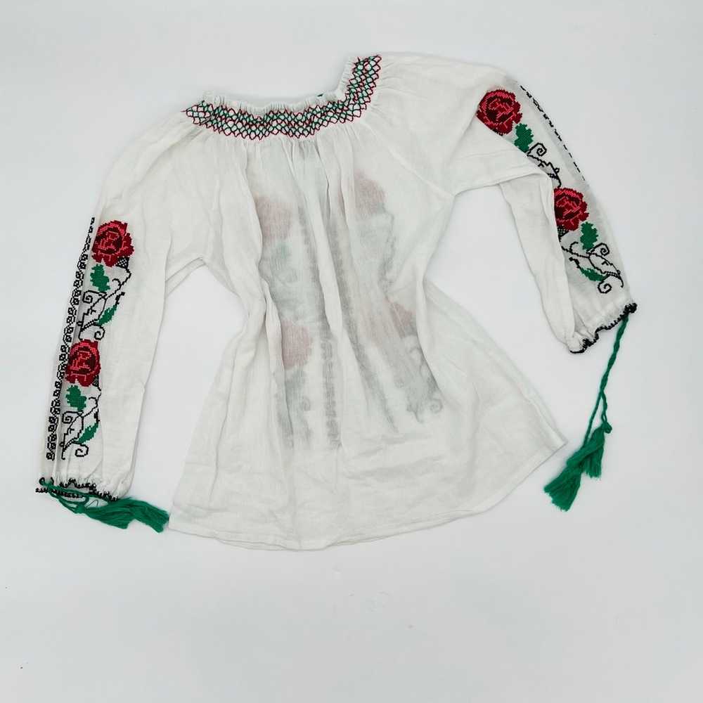 Embroidered top Romanian traditional top blouse s… - image 5