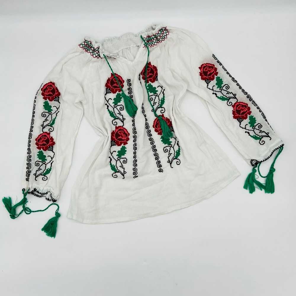 Embroidered top Romanian traditional top blouse s… - image 8