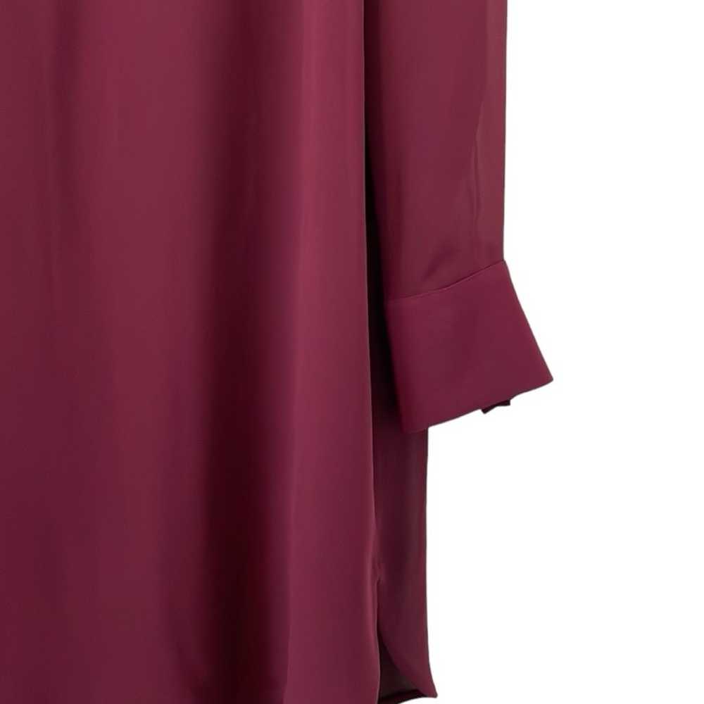 VINCE | Women’s Burgundy Silk Long Sleeve Pleated… - image 2