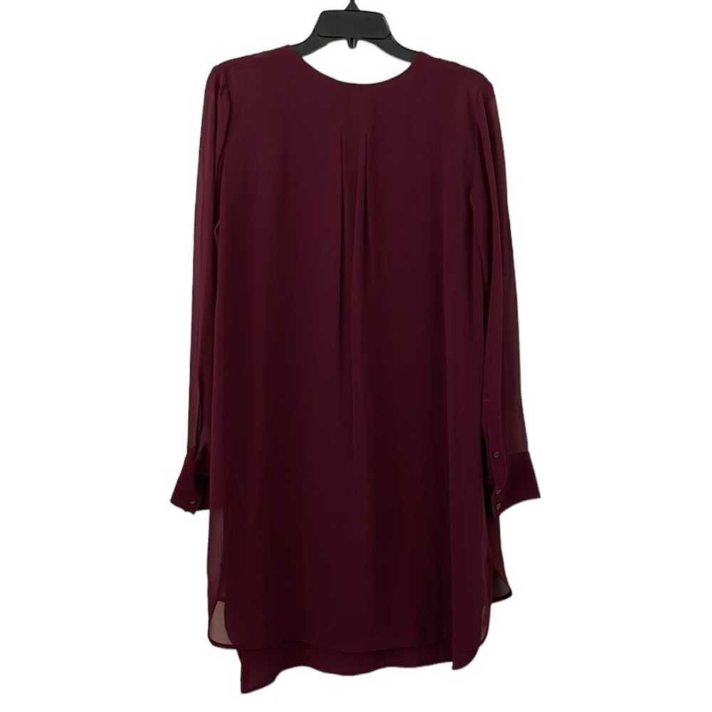VINCE | Women’s Burgundy Silk Long Sleeve Pleated… - image 5