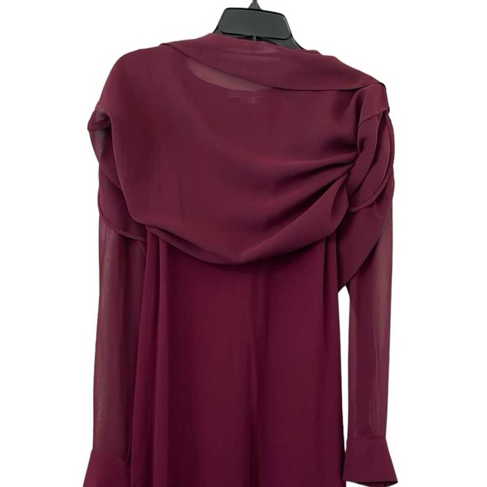 VINCE | Women’s Burgundy Silk Long Sleeve Pleated… - image 7