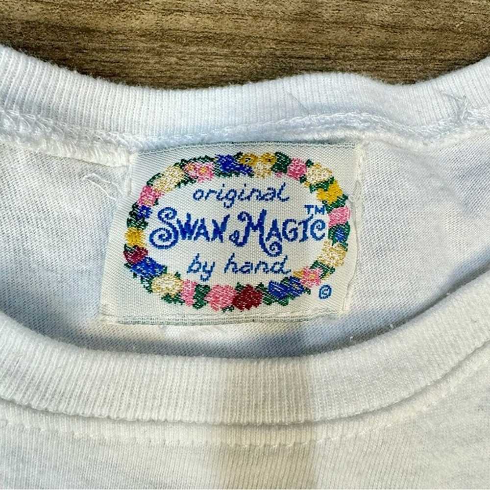 Vintage Swan Magic embroidered t shirt moon and s… - image 4