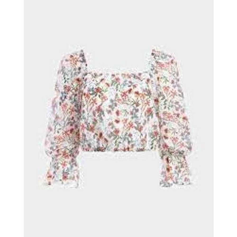 Alice + Olivia Floral Square Neck Top Cotton Silk… - image 3