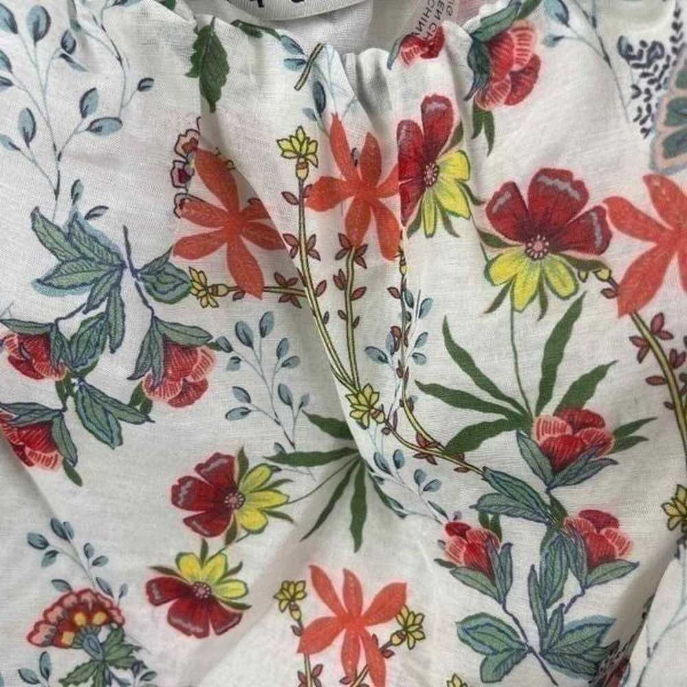 Alice + Olivia Floral Square Neck Top Cotton Silk… - image 9
