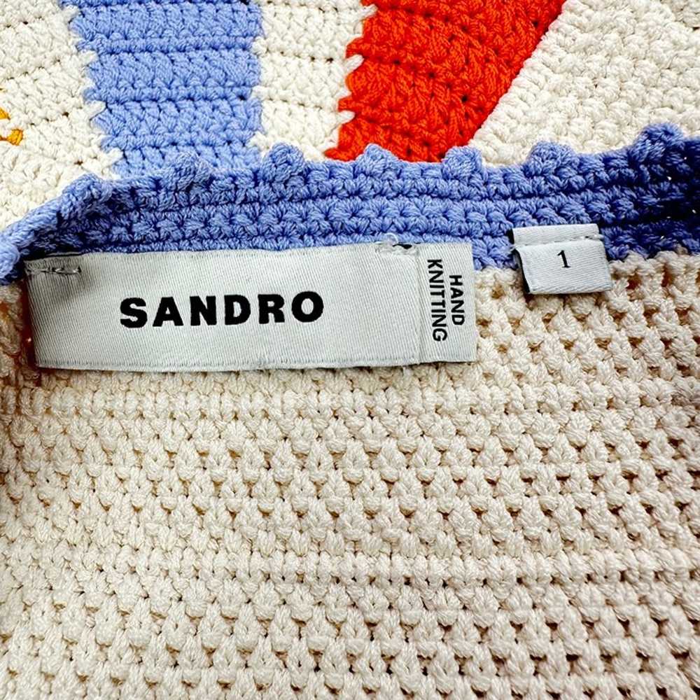 Sandro Crochet Knit Crop Tank, XS - image 3