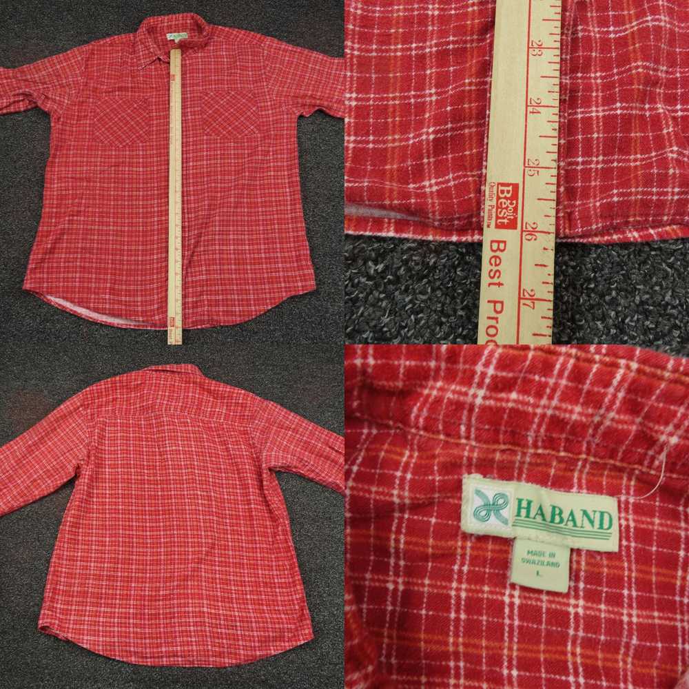 Haband Haband Shirt Adult Large Red & White Plaid… - image 4
