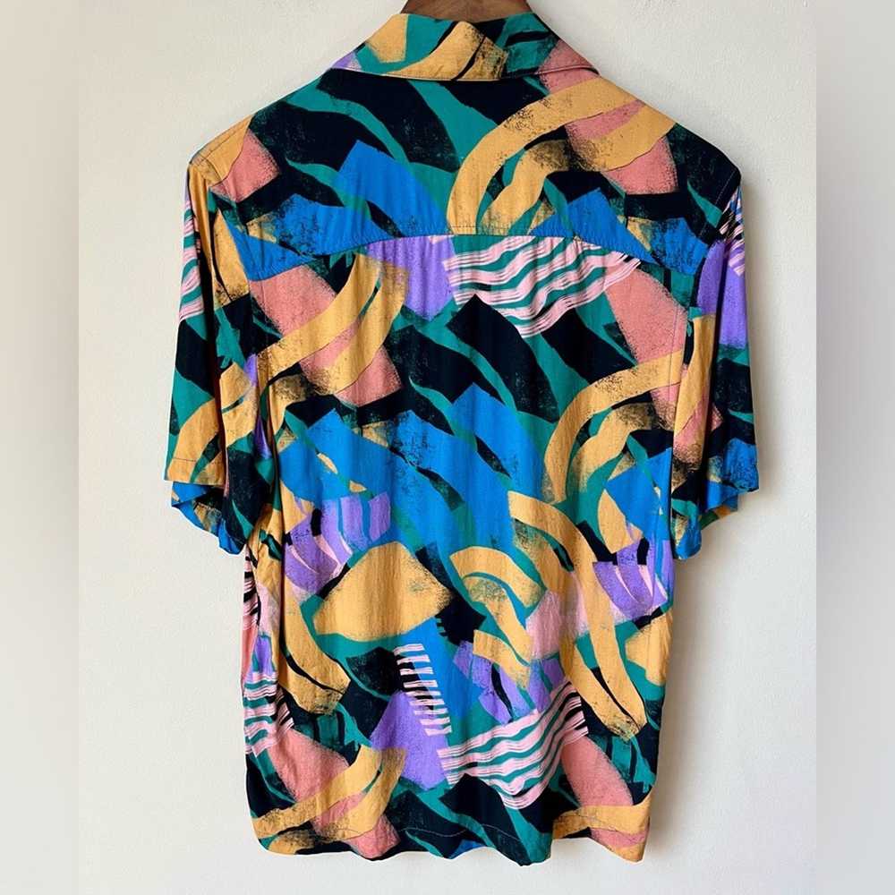 Zara Zara Tropical Graphic Short Sleeve Button Do… - image 4