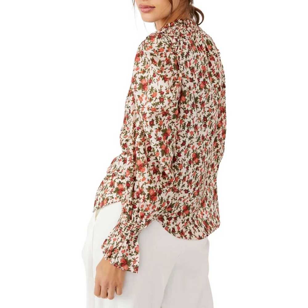Free People Meant To Be Floral Cotton Blouse XL E… - image 3