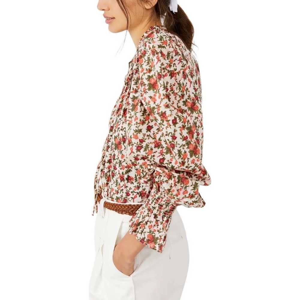 Free People Meant To Be Floral Cotton Blouse XL E… - image 4