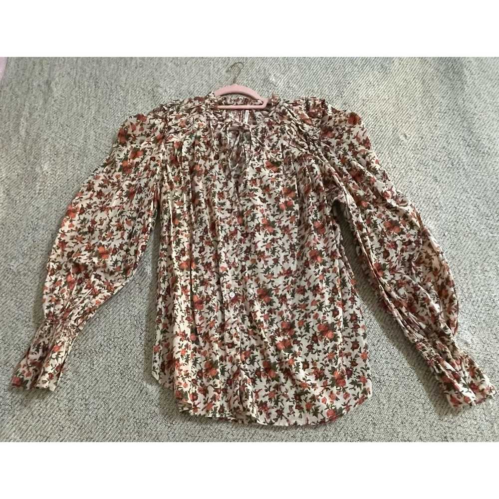 Free People Meant To Be Floral Cotton Blouse XL E… - image 6