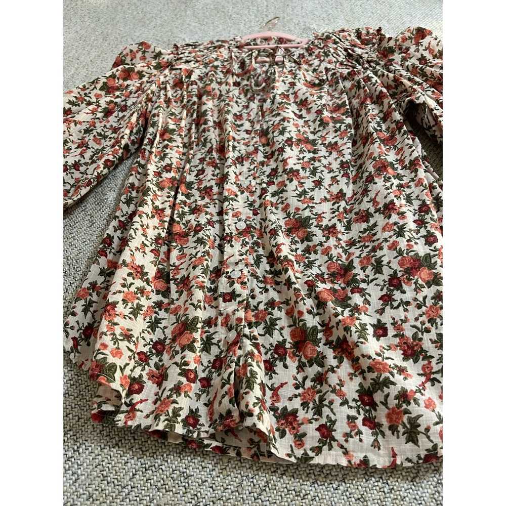 Free People Meant To Be Floral Cotton Blouse XL E… - image 7