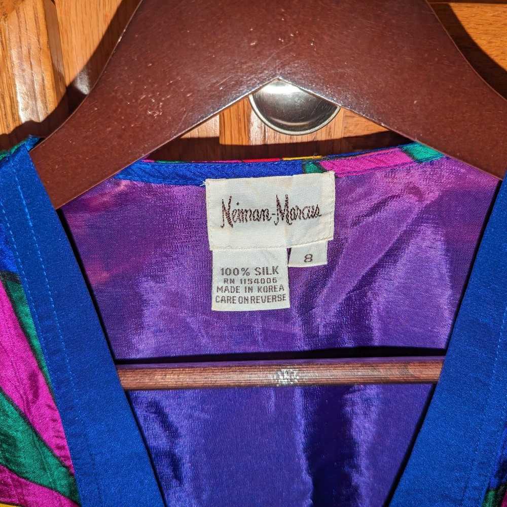 Vintage Neiman Marcus Pure Silk Multicolor Colorf… - image 3