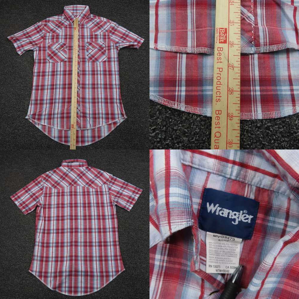Wrangler Wrangler Shirt Adult Small Red & Blue Pl… - image 4