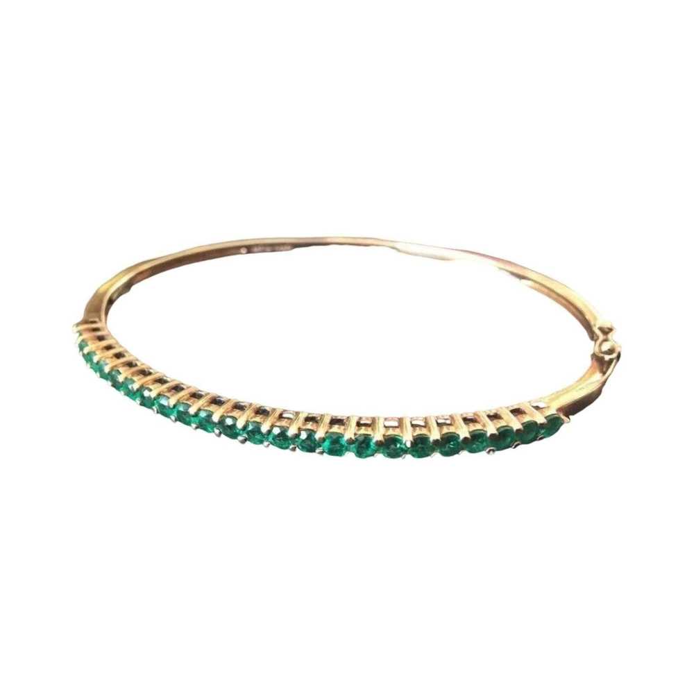 The Unbranded Brand Round Cut Emeralds Bracelet G… - image 2