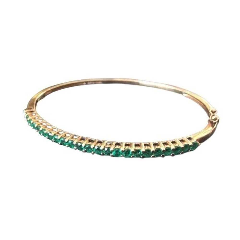 The Unbranded Brand Round Cut Emeralds Bracelet G… - image 3