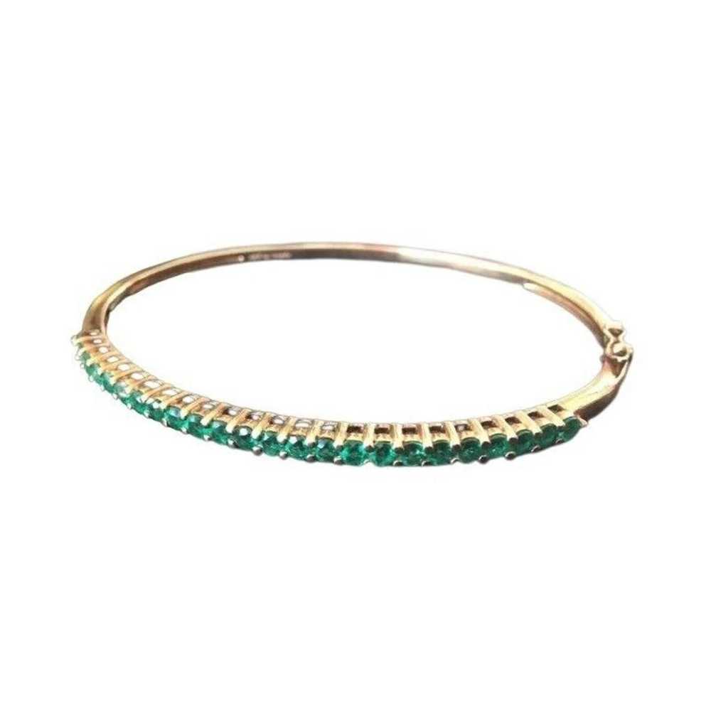 The Unbranded Brand Round Cut Emeralds Bracelet G… - image 4