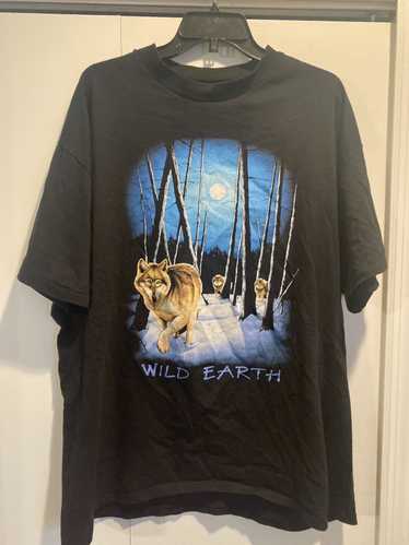 Hanes Wild earth nature wolf shirt - image 1