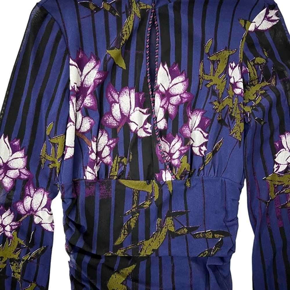 Vintage Y2K Vivienne Tam Asian Bamboo Floral Ruch… - image 4