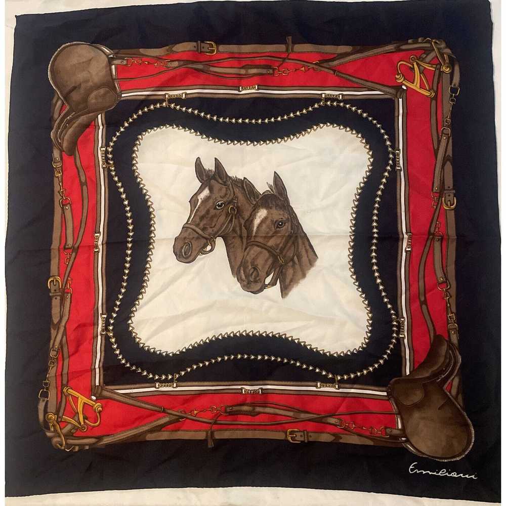 Other Emilioni Scarf Horses Horse Saddle 29.5” - image 1