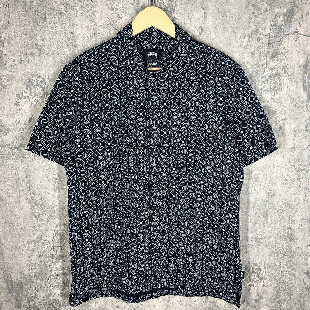 Stussy Stussy Button Down Shirt Pattern Dark Navy… - image 1