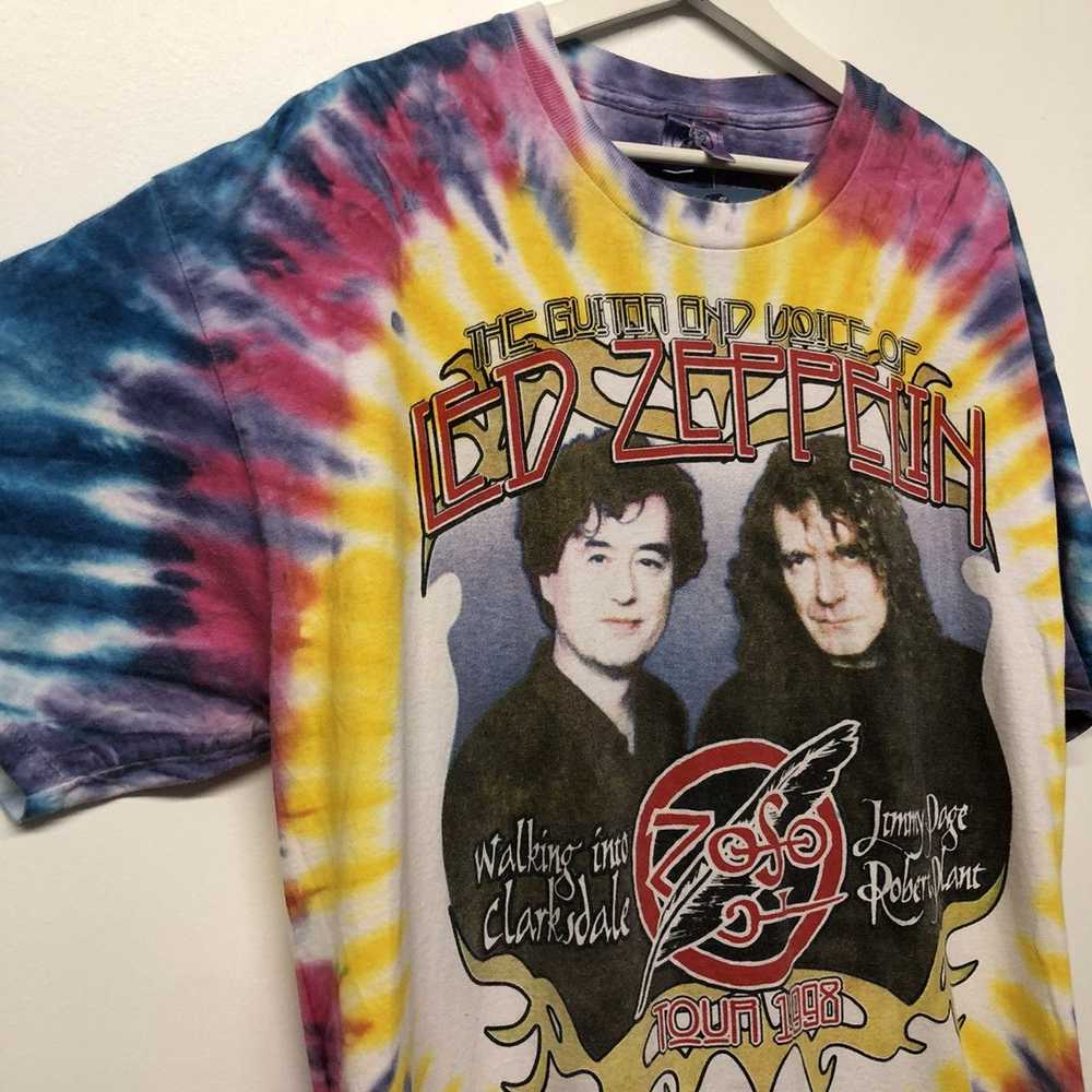 Vintage Vintage 90’s Led Zeppelin Tie Dye Band Te… - image 3