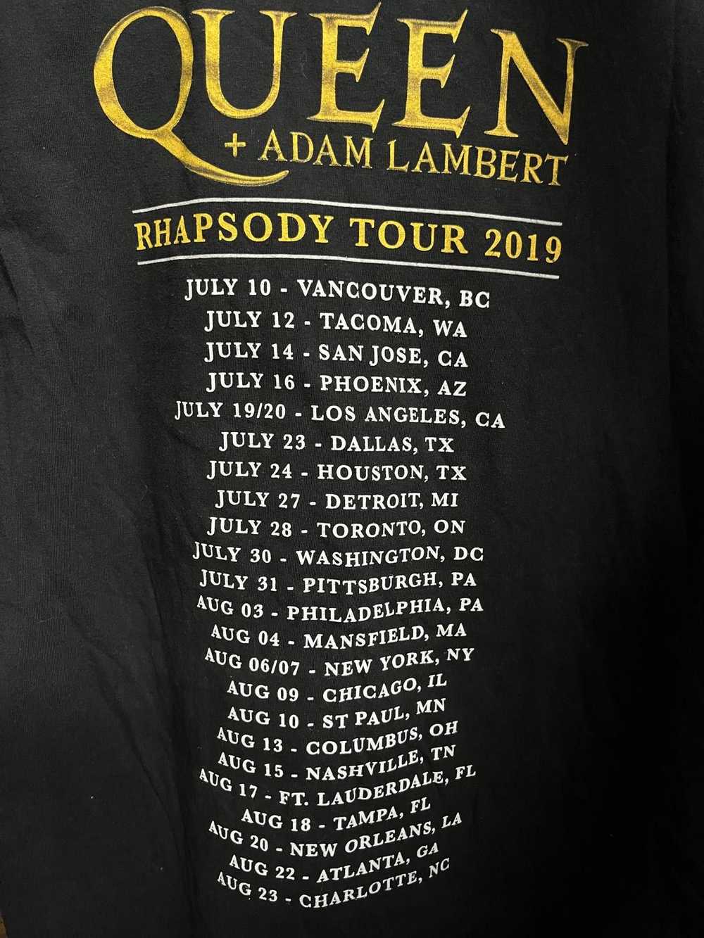 Designer 2019 Queen Band Tour T-shirt Adam Lamber… - image 5