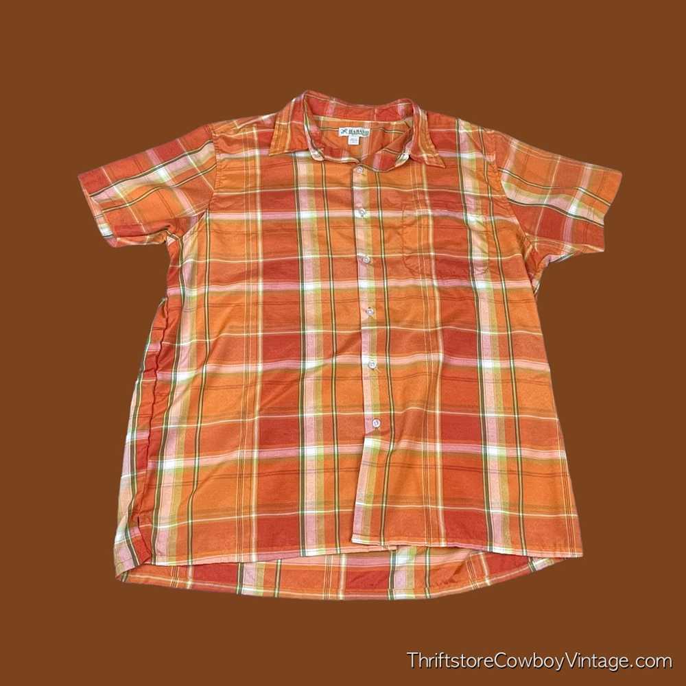 Haband × Vintage Vintage Haband Shirt Orange Plai… - image 1