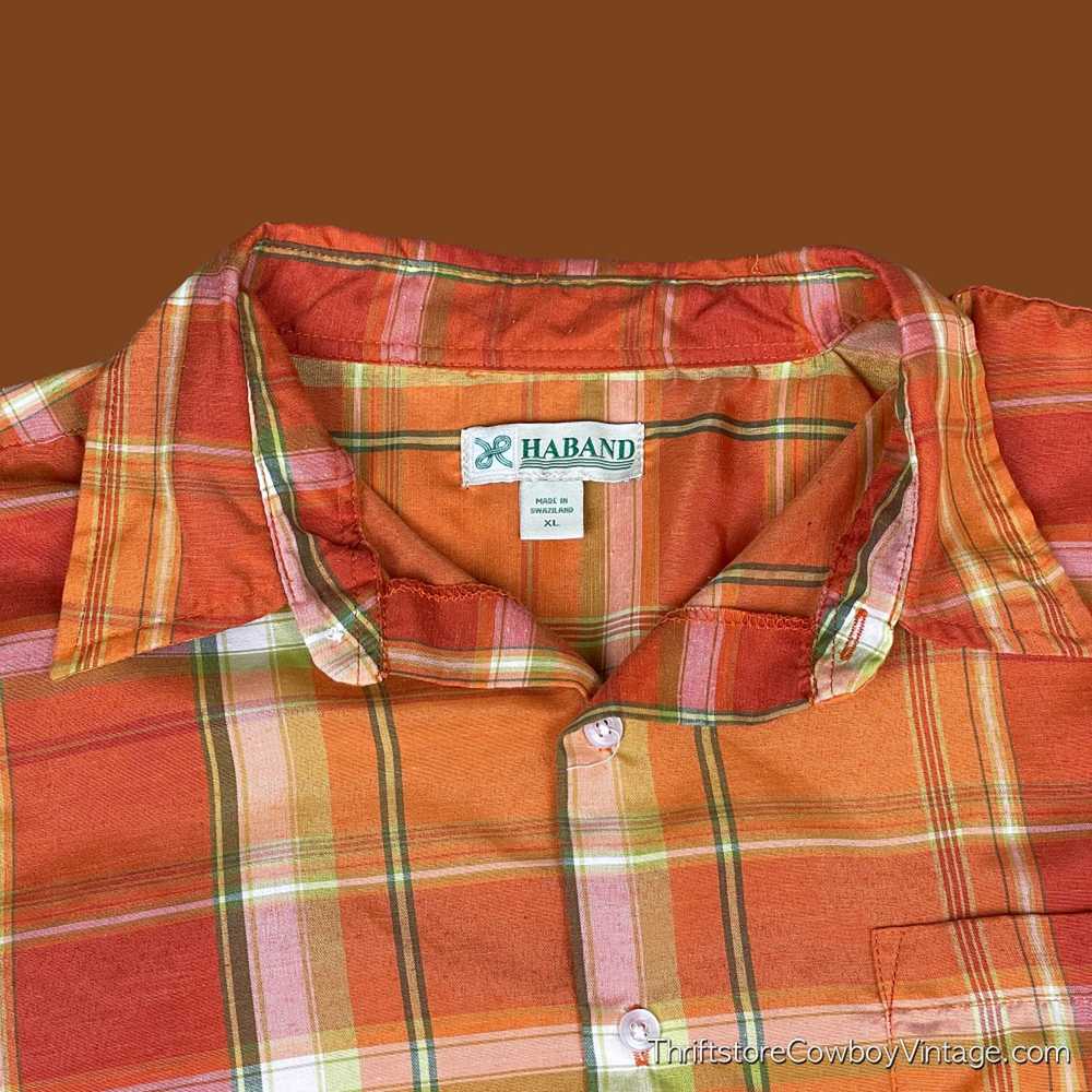 Haband × Vintage Vintage Haband Shirt Orange Plai… - image 2