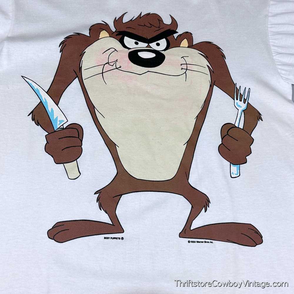 Vintage Vintage Taz Feed Me Shirt 80s Looney Tune… - image 2