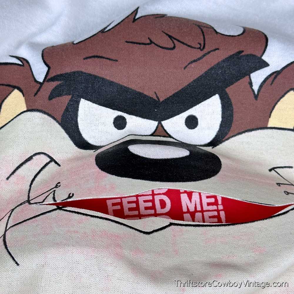 Vintage Vintage Taz Feed Me Shirt 80s Looney Tune… - image 6