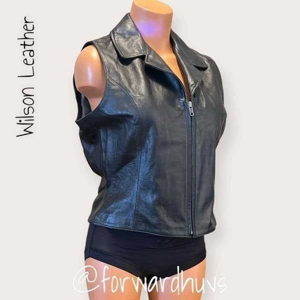 Wilson Leather Maxima Black Leather Fitted Vest S… - image 1