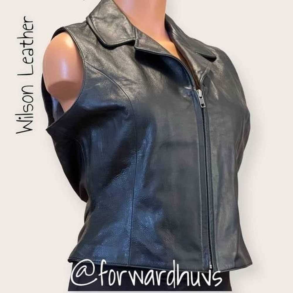 Wilson Leather Maxima Black Leather Fitted Vest S… - image 2