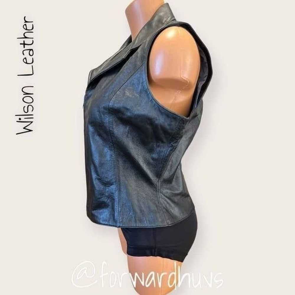 Wilson Leather Maxima Black Leather Fitted Vest S… - image 7