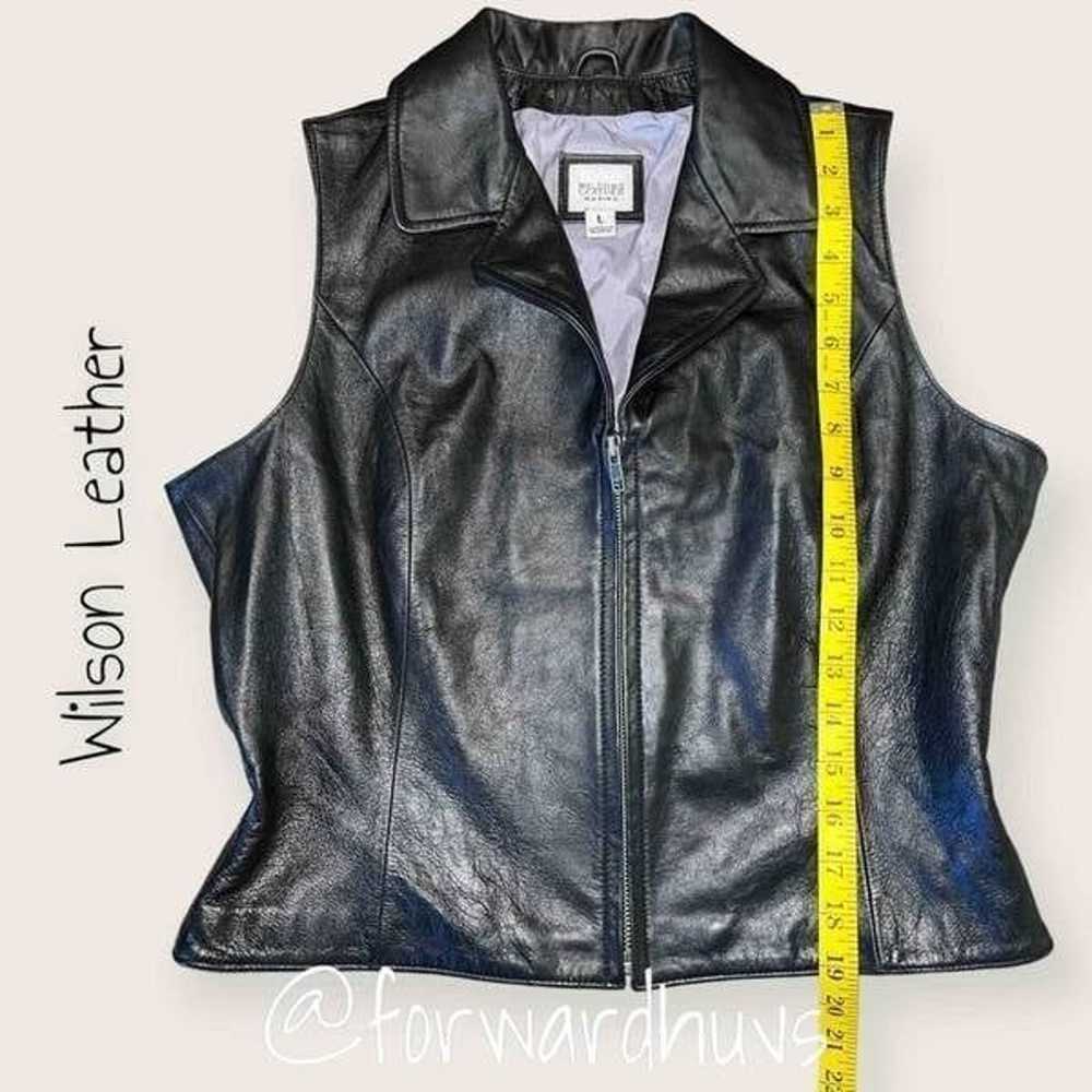 Wilson Leather Maxima Black Leather Fitted Vest S… - image 9